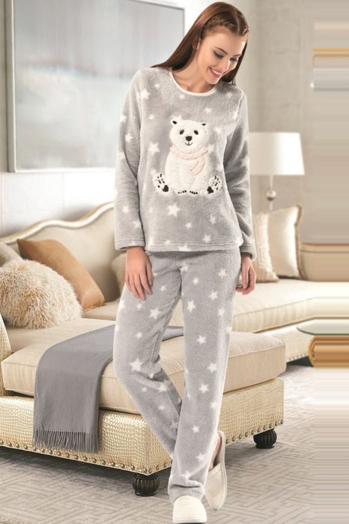 NBB Women's Sleepwear Fleece Cotton Long Sleeve Pajama Set with