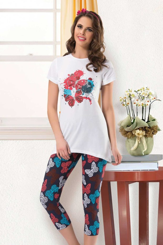 NBB Women’s Cotton Short Sleeve Pajama Set with Long Pants – NBB Lingerie